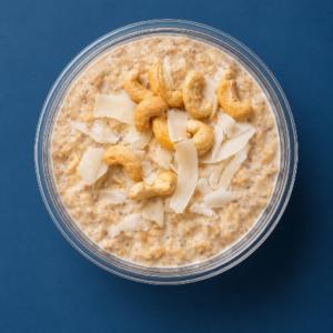 Apple and Cinnamon Oats Pot topped with Nuts and Coconut