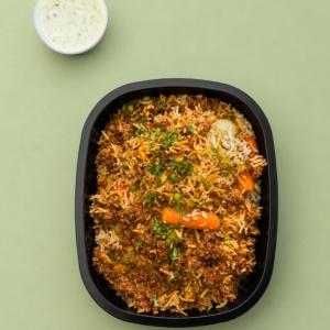 Beef Mince Pilau with Dhey