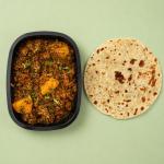 Beef Mince with Methi Baji and Potato with Roti