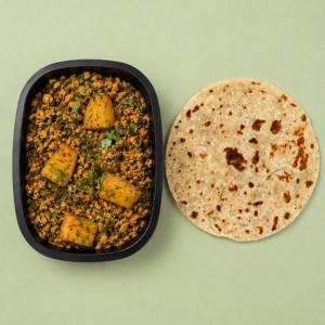 Chicken Mince with Methi Baji and Potato with Roti
